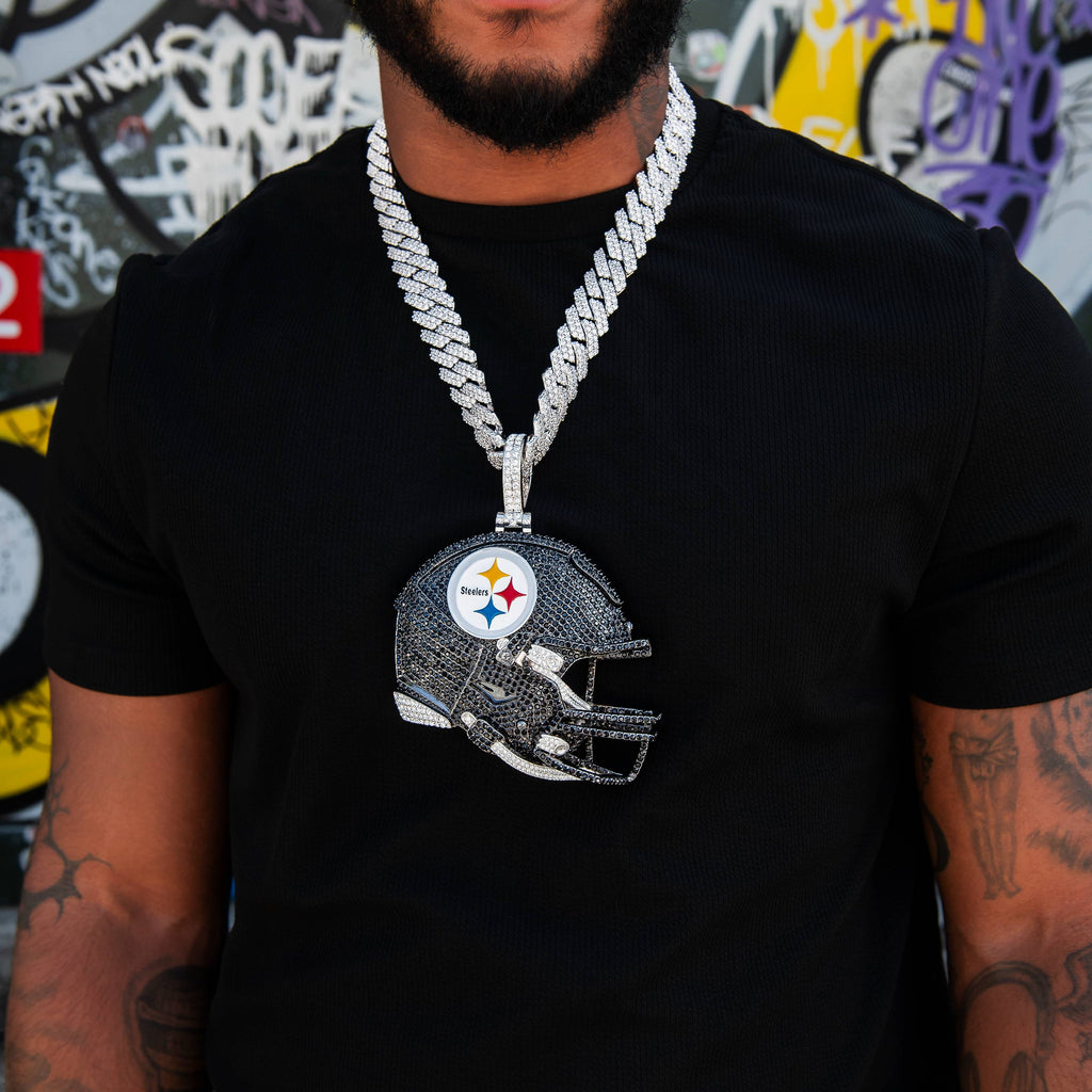 GLD Men Giant Pittsburgh Steelers Official NFL Helmet Pendant
