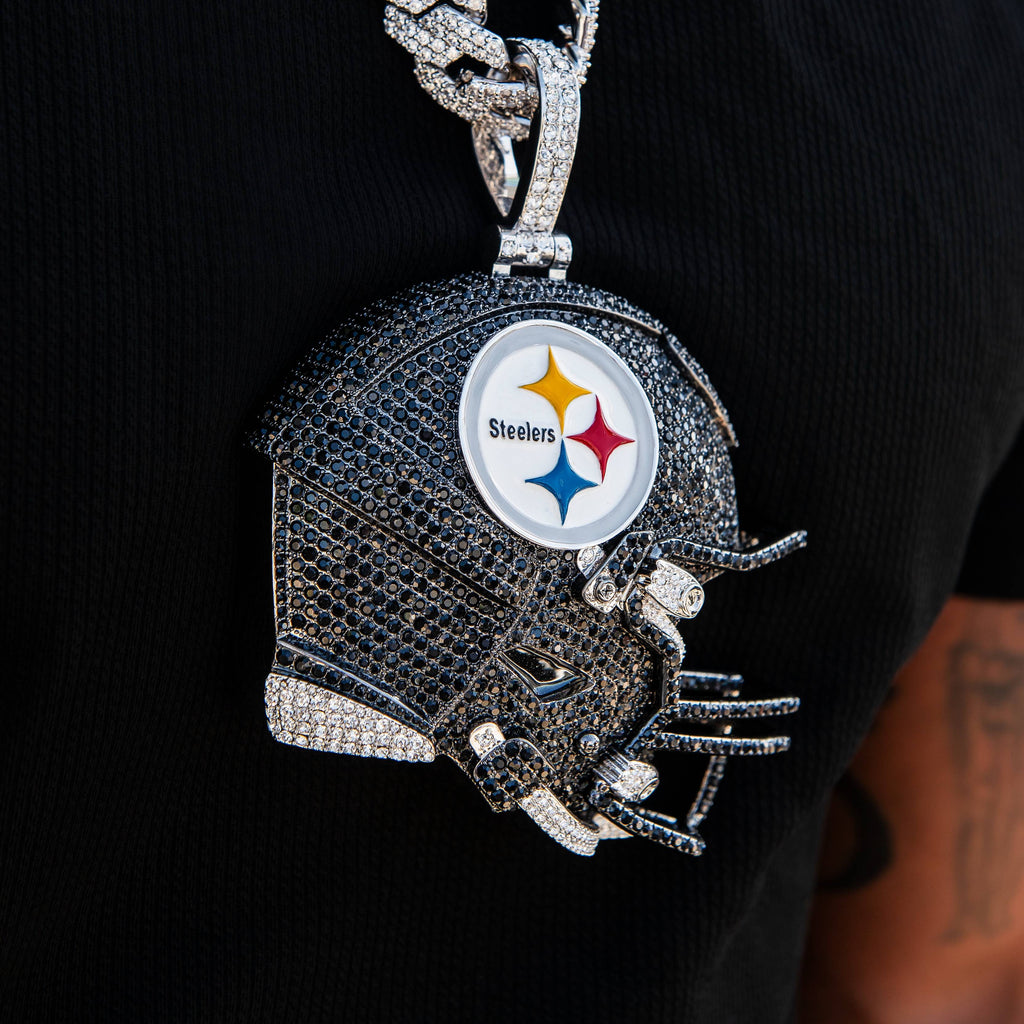GLD Men Giant Pittsburgh Steelers Official NFL Helmet Pendant