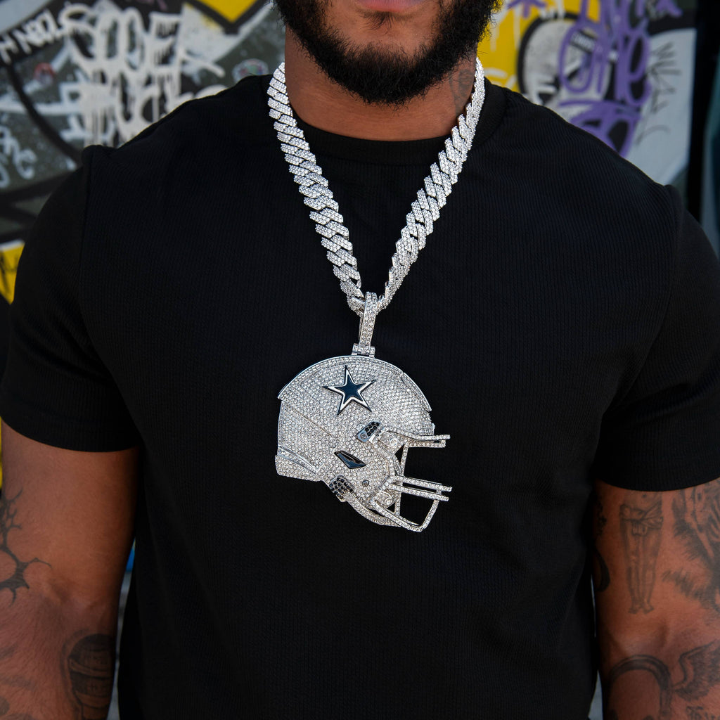 GLD Men Giant Dallas Cowboys Official NFL Helmet Pendant