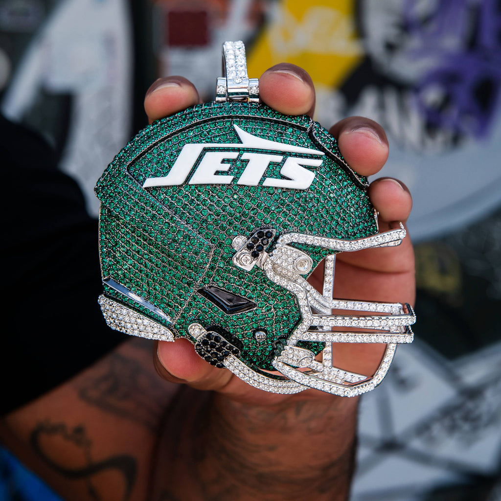 GLD Men Giant New York Jets Official NFL Helmet Pendant