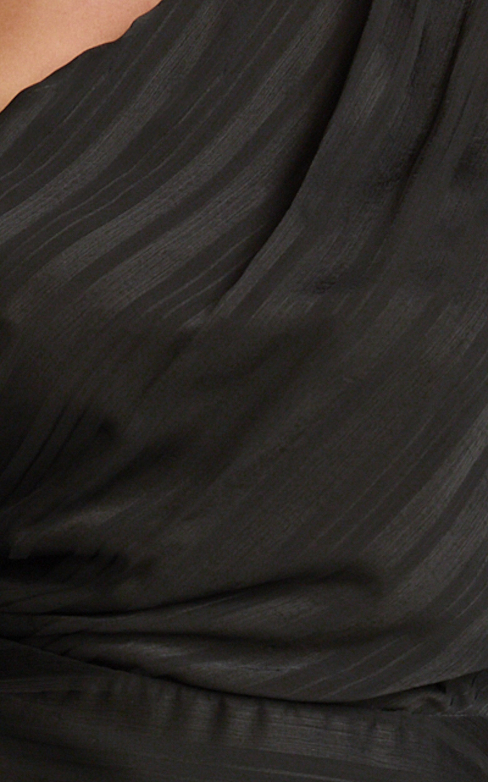 Giselle Mini Dress - Asymmetrical One Shoulder Tie Detail Dress in Black
