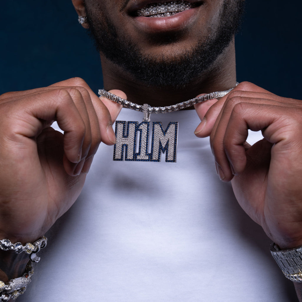 GLD Men GLD X Malik Nabers H1M Pendant in White Gold