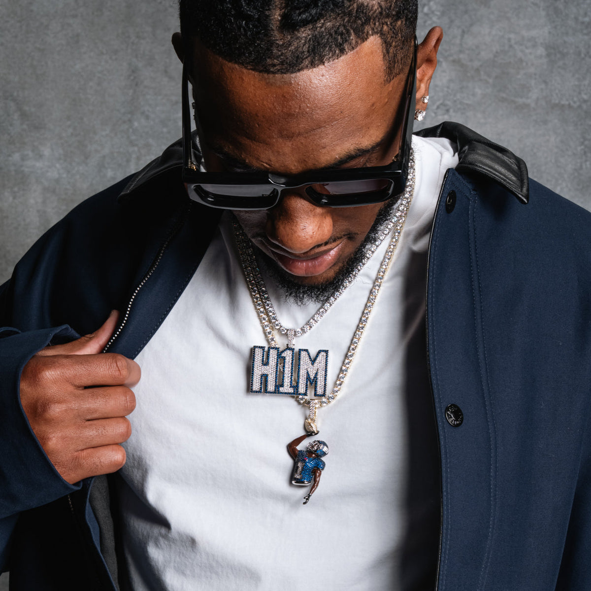 GLD Men GLD X Malik Nabers H1M Pendant in White Gold