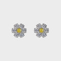 Hatton Labs Daisy Stud Earrings - Yellow / White