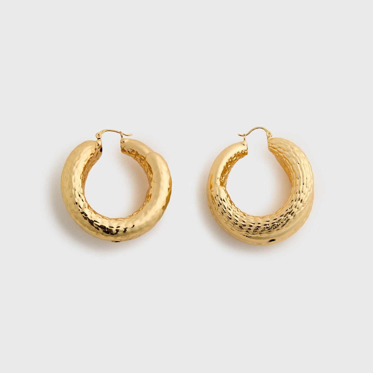 HONEY HALO Samira Multi-Textured Sculpted Hoop Earrings - Gold