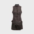Hyein Seo Sleeveless Moto Dress with Belt Bag - Charcoal