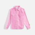 Heron Preston Gradient Denim Long Sleeve Shirt - Fuchsia Pink