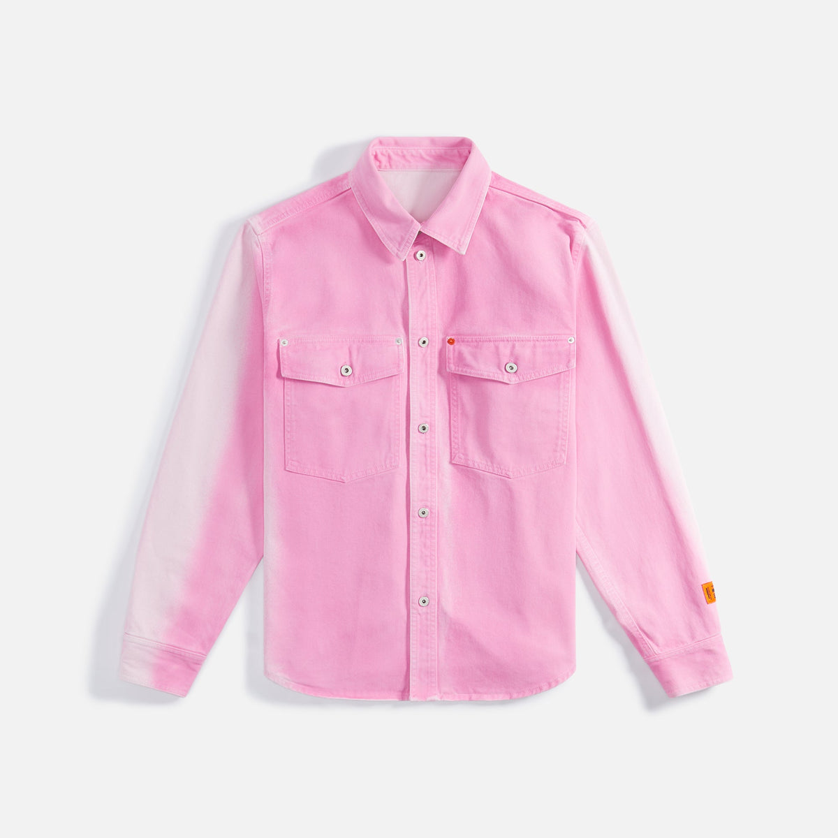 Heron Preston Gradient Denim Long Sleeve Shirt - Fuchsia Pink