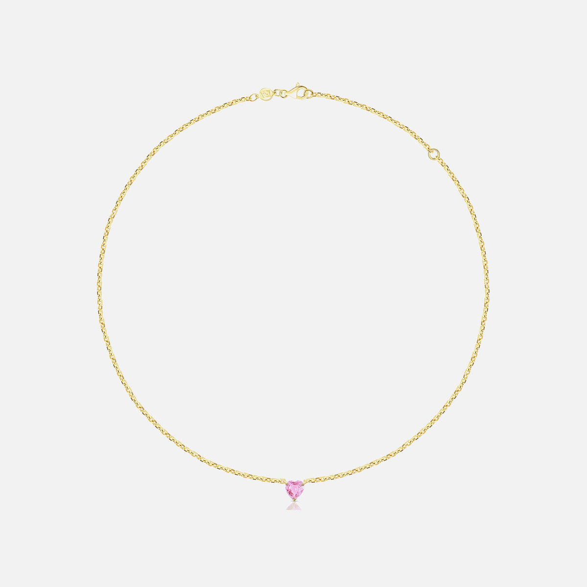 Isa Grutman Pink Sapphire Heart Necklace 14K Gold - Yellow Gold
