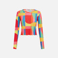 It’s Now Cool Mesh Long Sleeve Crop Top - Splice