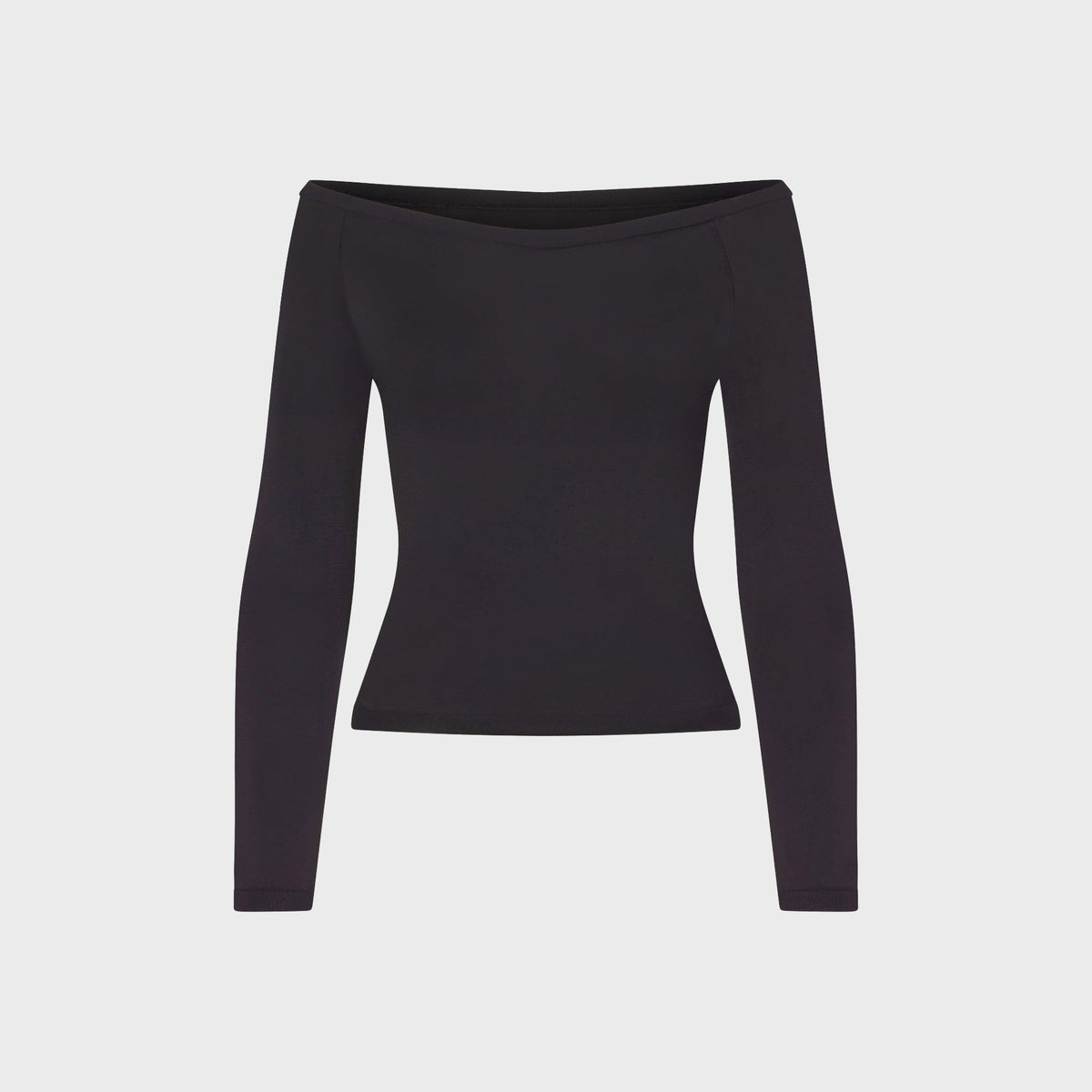 NikeSKIMS Stretch Knit Off Shoulder Long Sleeve Top - Obsidian