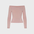 NikeSKIMS Stretch Knit Off-Shoulder Long Sleeve Top - Himalayan