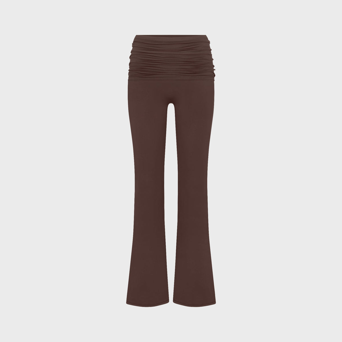 NikeSKIMS Matte Flared Fold Over Waistband Pants - Dark Sepia