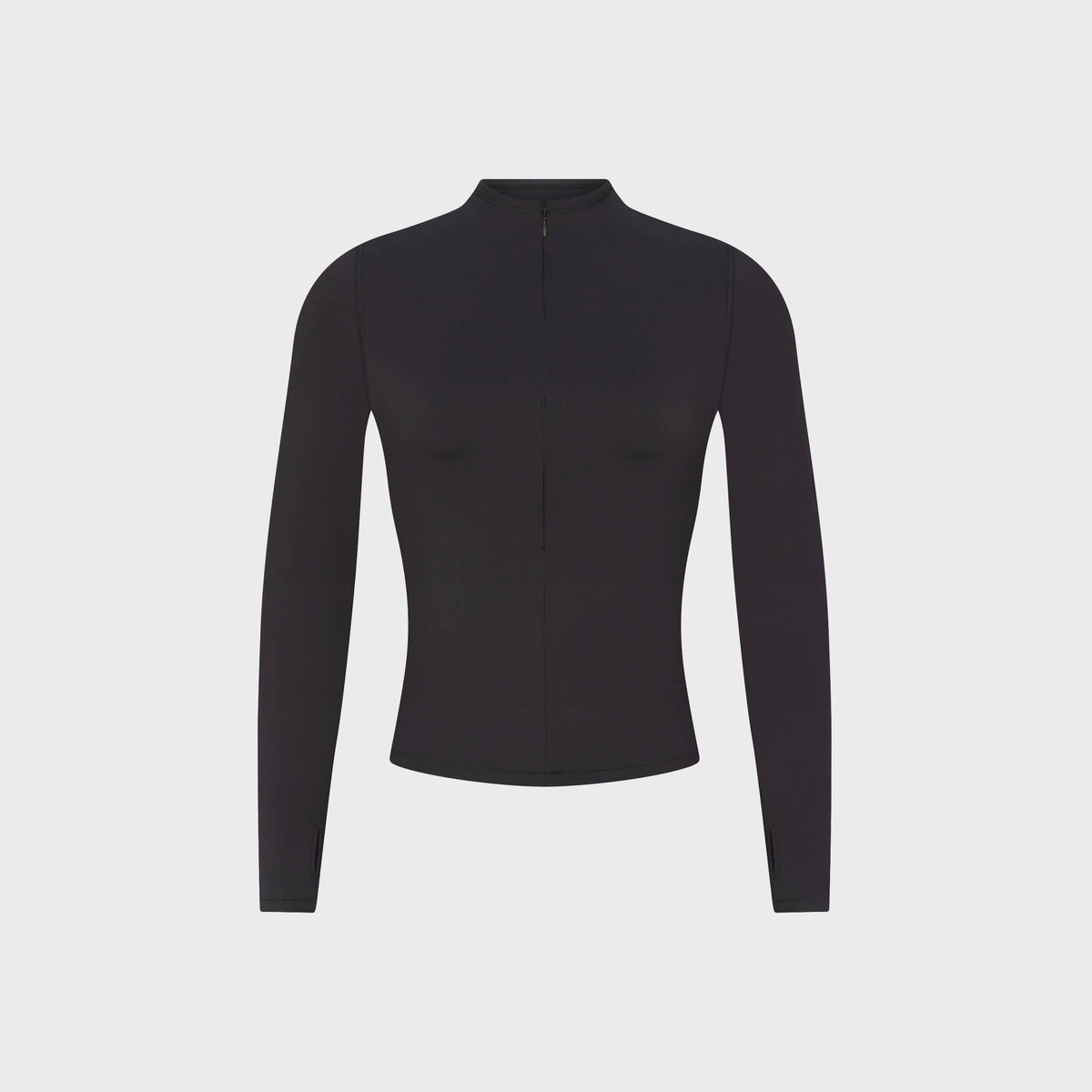 NikeSKIMS Matte Half-Zip Mock-Neck Long Sleeve Top - Obsidian
