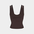 NikeSKIMS Matte Double-Strap Scoop Tank Top - Dark Sepia