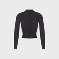 NikeSKIMS Ribbed Seamless Cropped Full-Zip Jacket - Obsidian / Armor