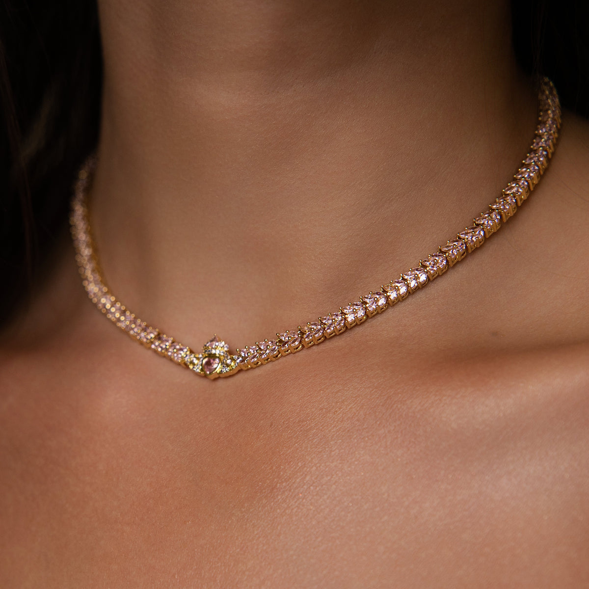 GLD Women Forme Privé Crown Bracelet + Necklace in Yellow Gold Bundle