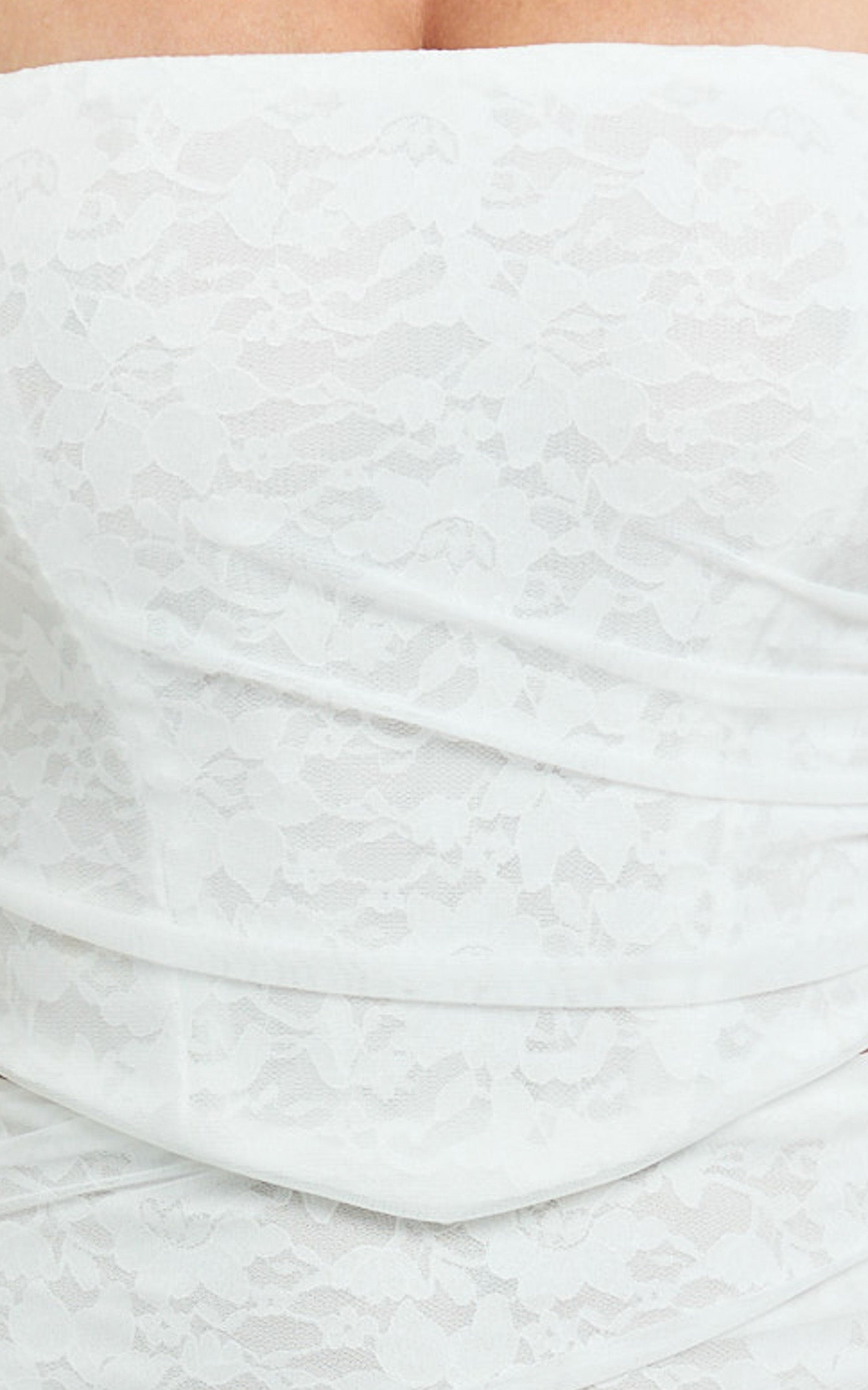 Irene Two Piece Top and Skirt Set - Strapless Corset And Skirt in White