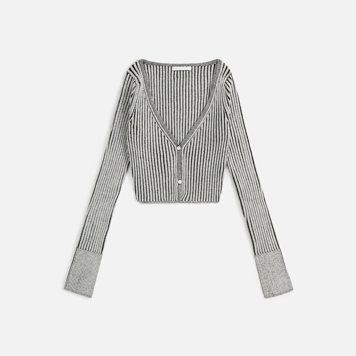 John Elliott Silk Cotton Rib Cardigan - Charcoal
