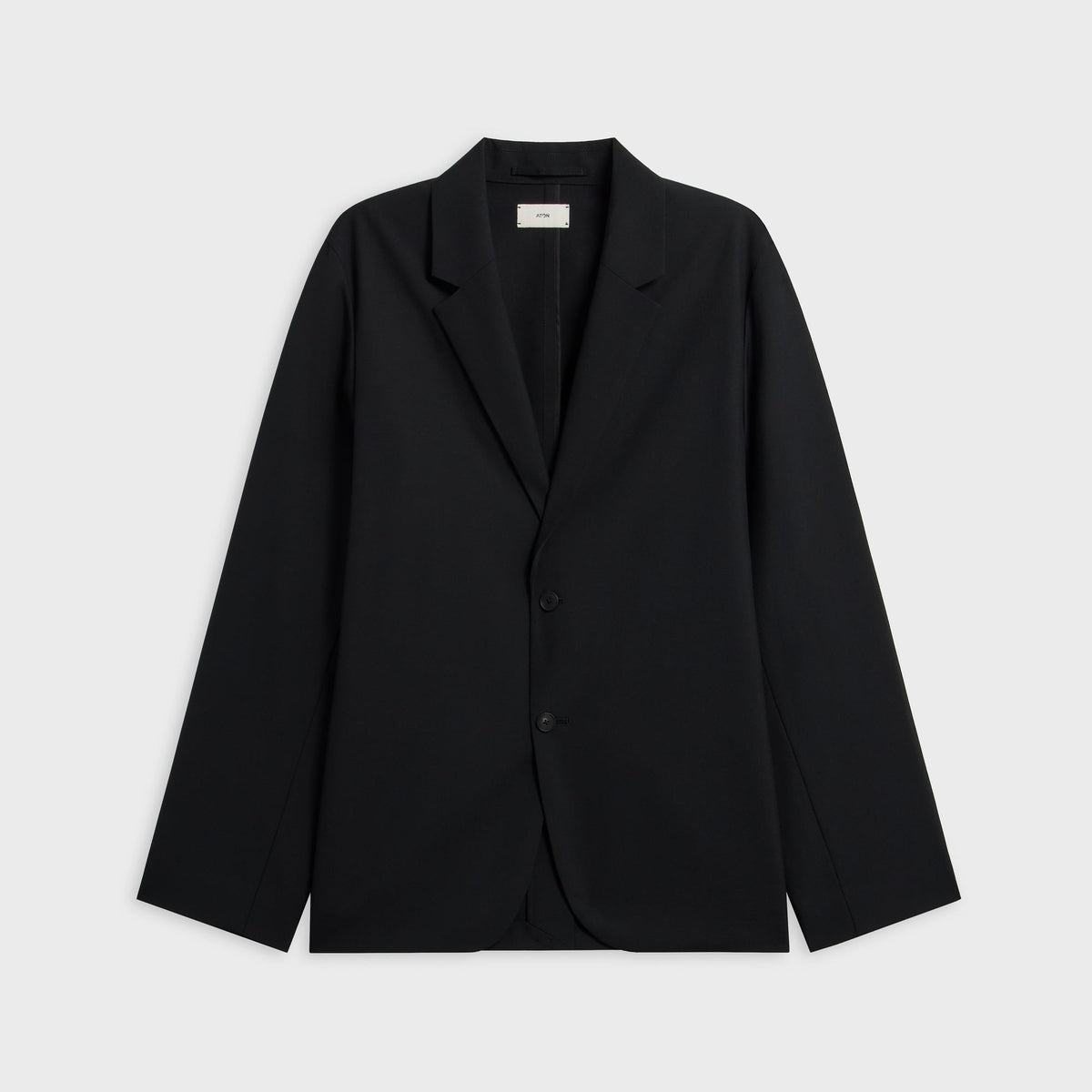 ATON Wool Tropical Tailored Jacket - Black