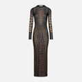 Jean Paul Gaultier Mesh Long Dress With Lace - Leopard
