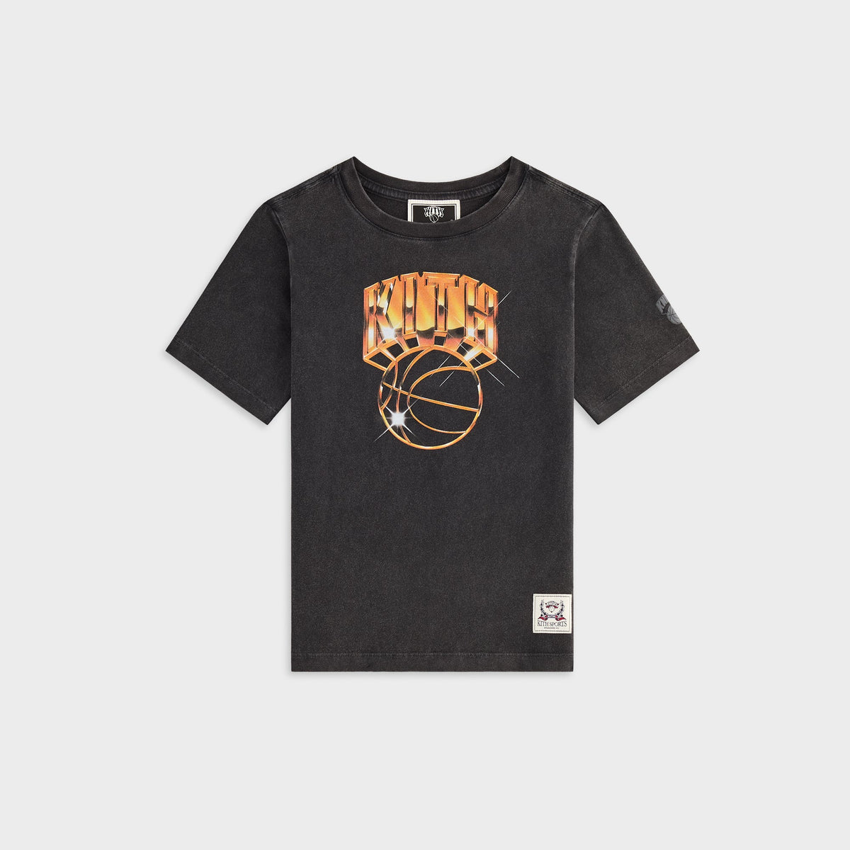 Kith Kids for the New York Knicks Gold Vintage Tee - Black