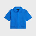 Kith Kids Textured Monogram Zip Front Camp Shirt - Greek
