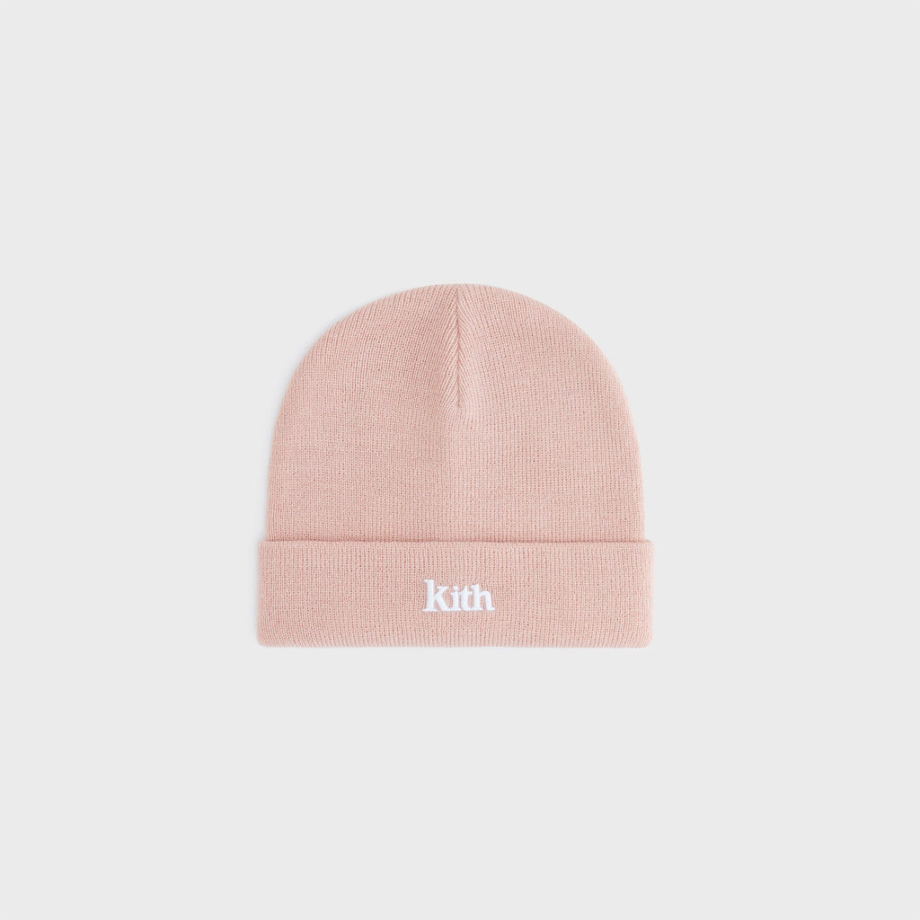 Kith Kids Classic Serif Logo Beanie - Rose