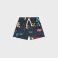 Kith Kids Thompson Camp Tossed Monogram Short - Nocturnal