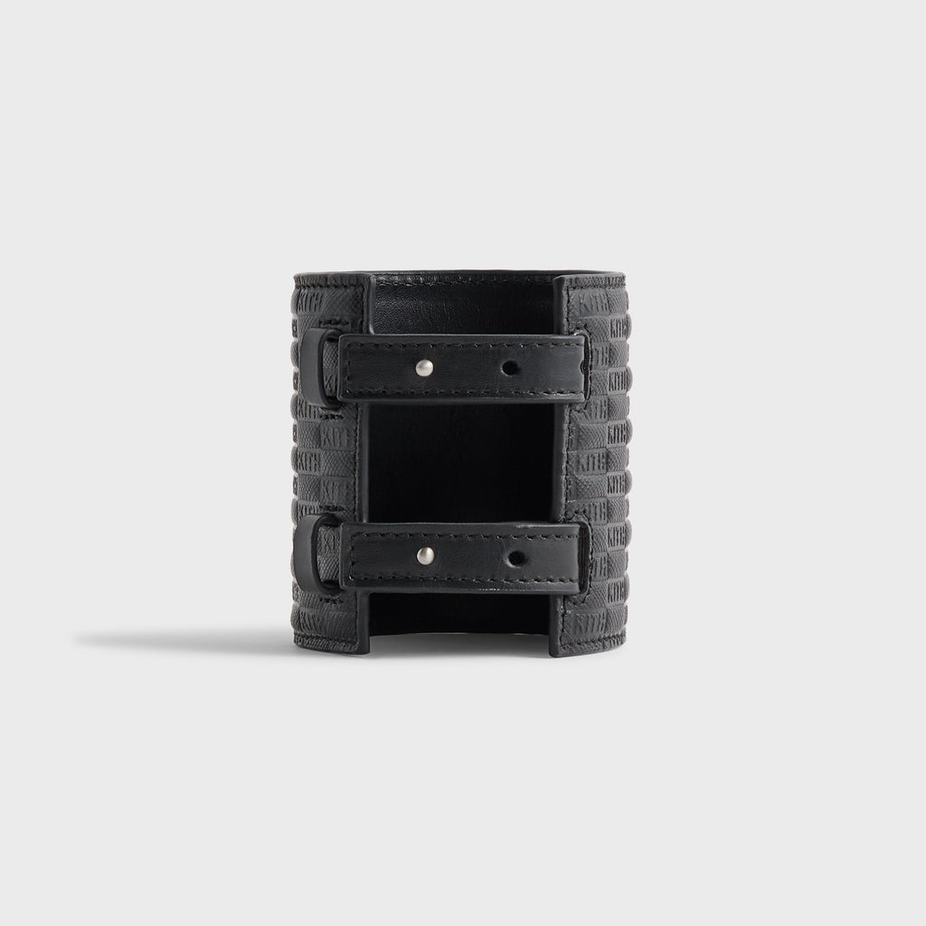 Kith Monogram Saffiano Leather Adjustable Candle Holder - Black