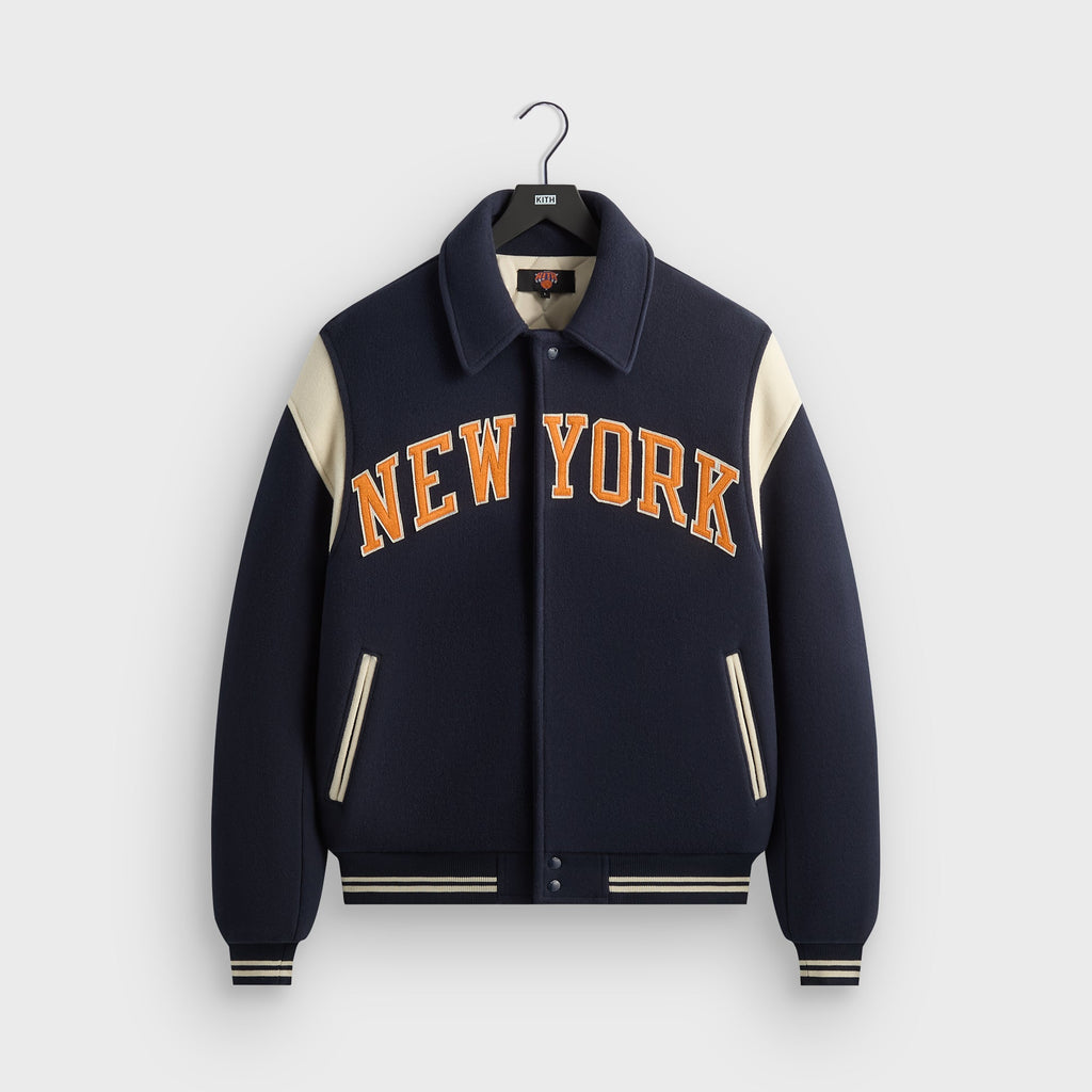 Kith for the New York Knicks Wool Varsity Jacket - Nocturnal