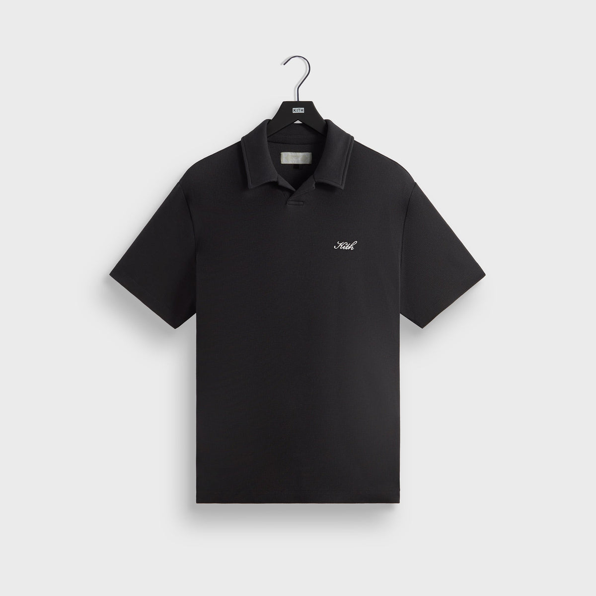 Kith Micro Waffle Drew Polo Shirt - Black