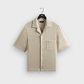 Kith Soft Woven Cropped Beckham Camp Collar Shirt - Waffle
