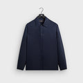 Kith Crest Logo Long Sleeve Boxy Collared Overshirt - Nocturnal