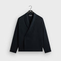 Kith Double Crepe Long Sleeve Thompson Crossover Shirt - Black