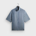 Kith Spun Silk Linen Stripe Colton Zip Front Shirt - Guide