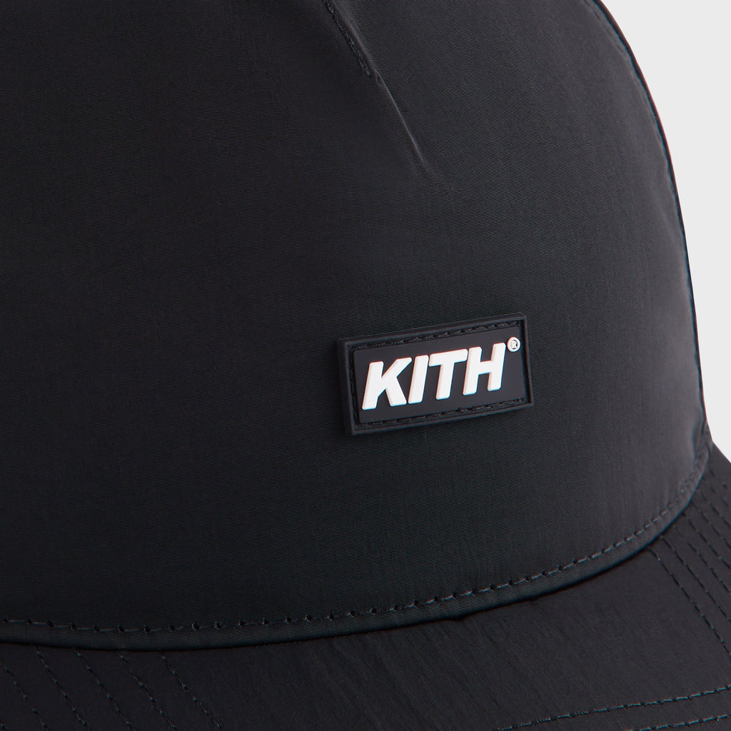 Kith Wrinkle Nylon Bay Low Pinch Crown Snapback - Black