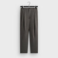 &Kin Textured Linen Flax Brynn Pleated Pant  - Black Melange