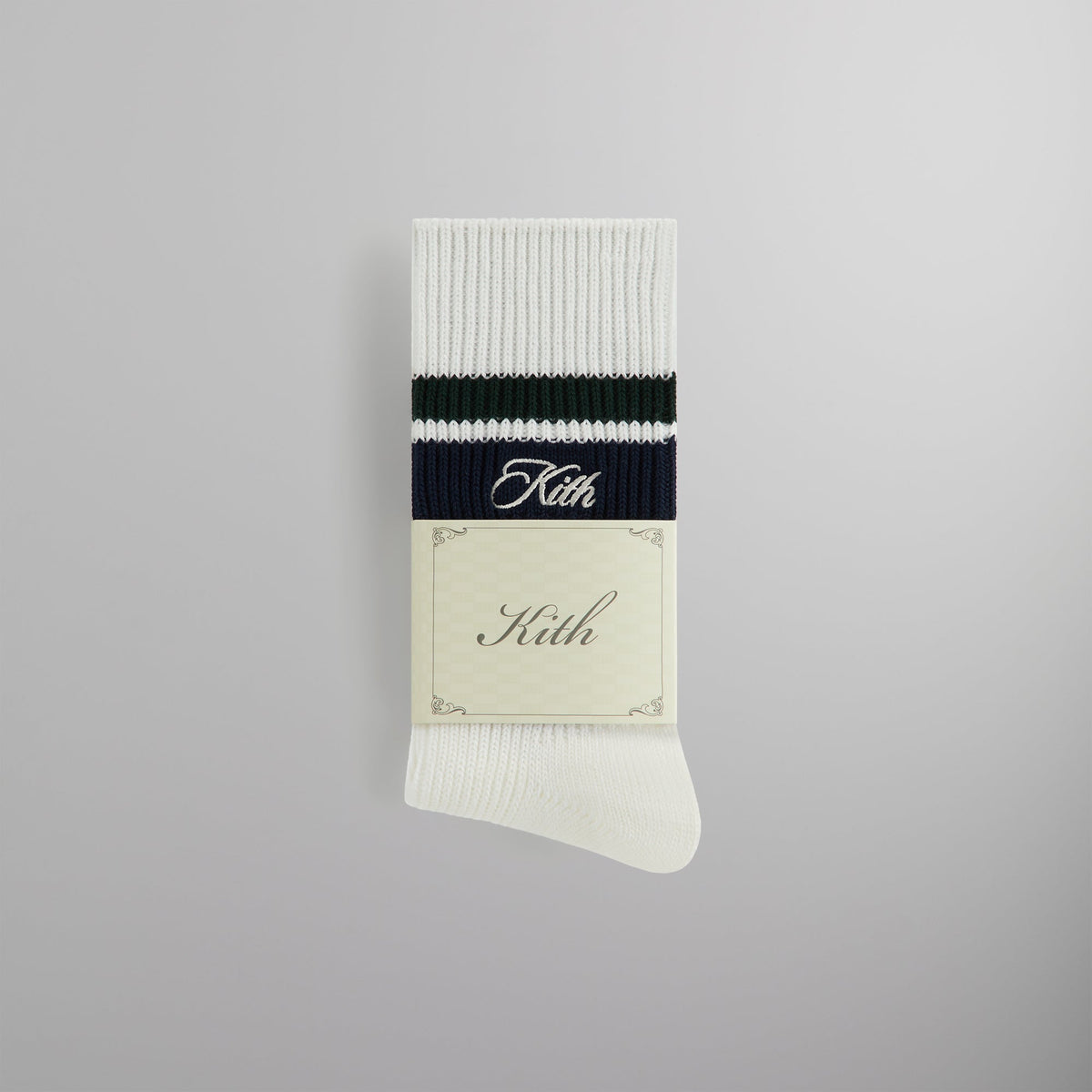 Kith Calf Stripe Relaxed Crew Sock - White