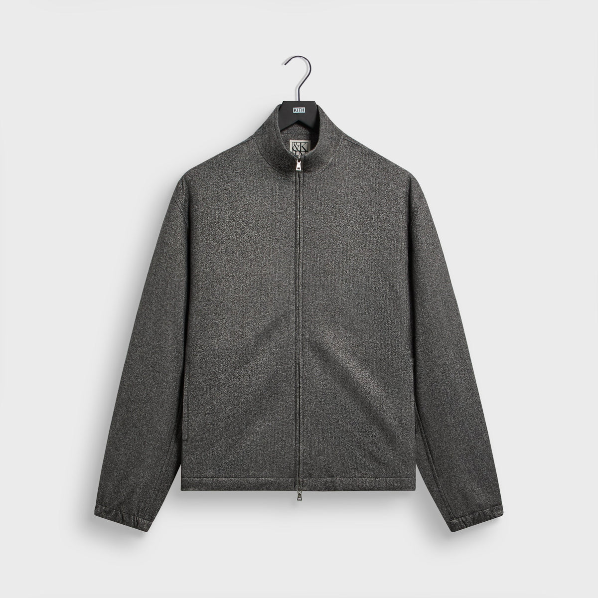&Kin Flannel Jersey Stephen Track Jacket - Charcoal Heather