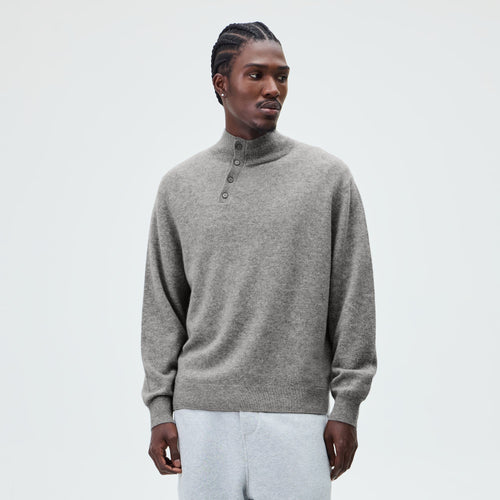 &Kin Cashmere Cyrus Turtleneck - Mid Heather Grey
