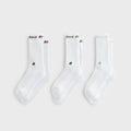 Kith & New Balance Contrast Cuff 3-Pack Crew Socks - White