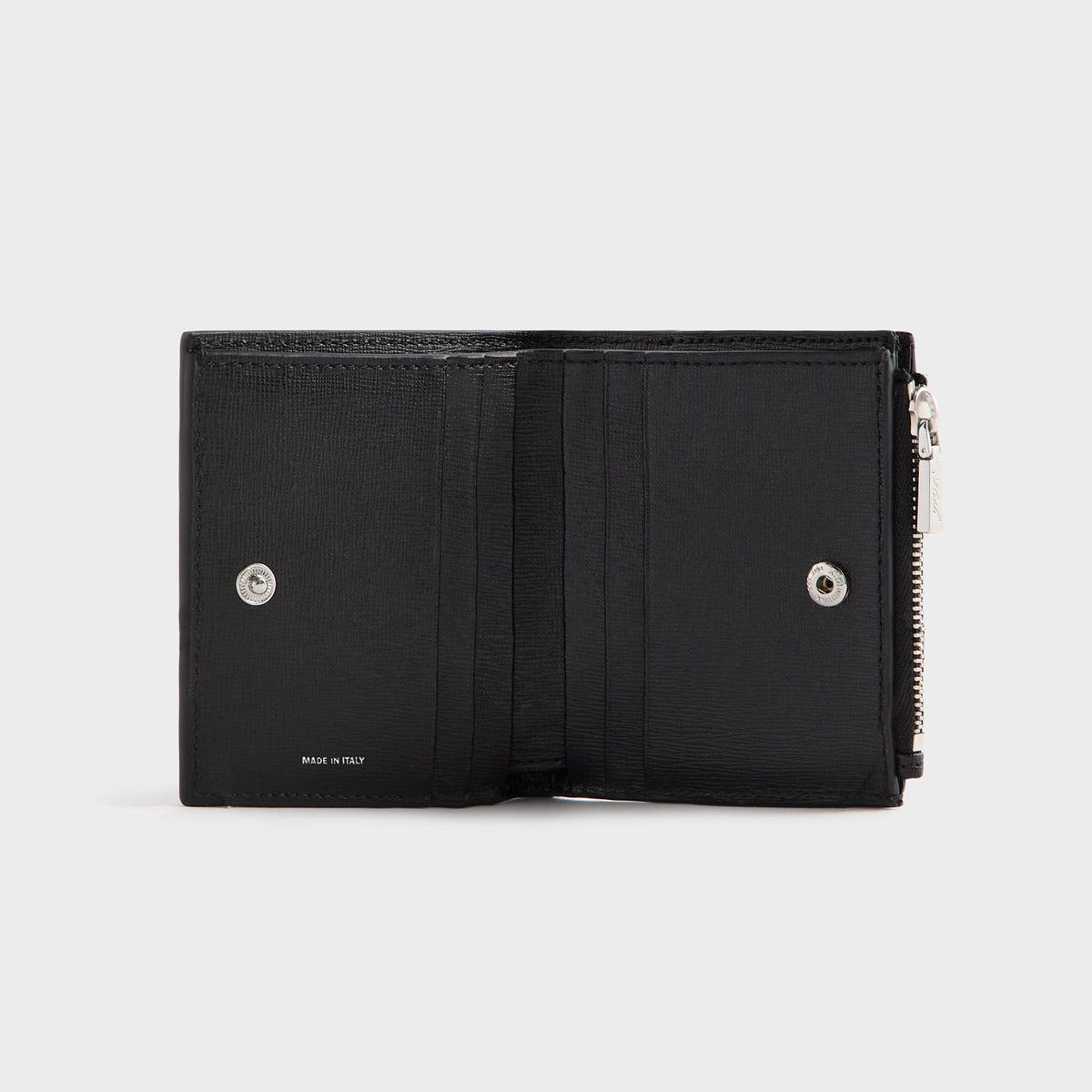Kith Saffiano Leather Snap Wallet - Black