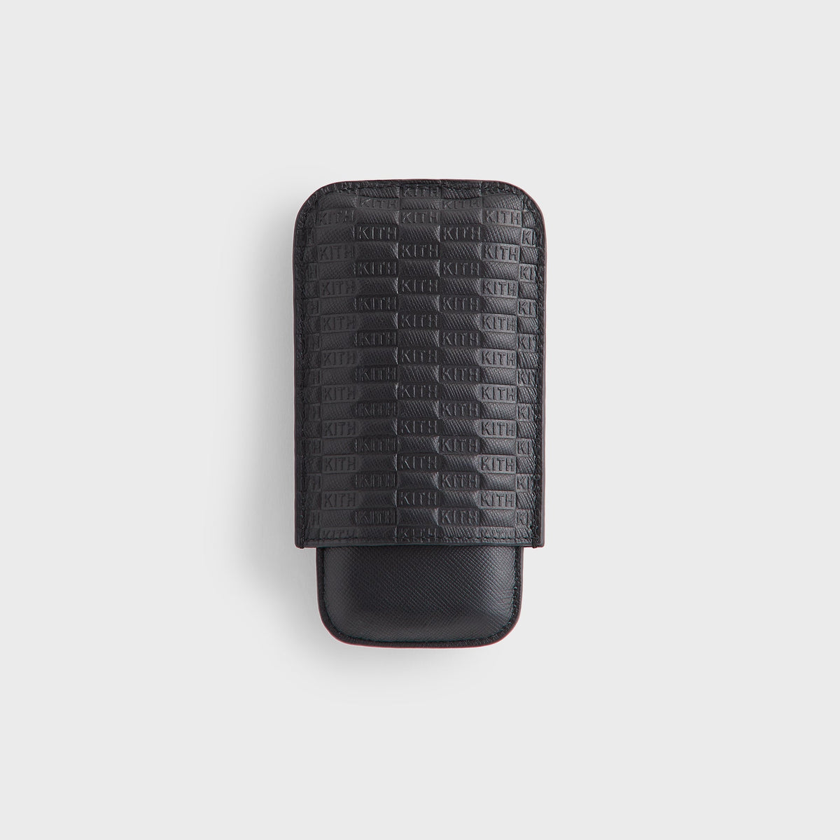 Kith Monogram Saffiano Leather Cigar Case - Black