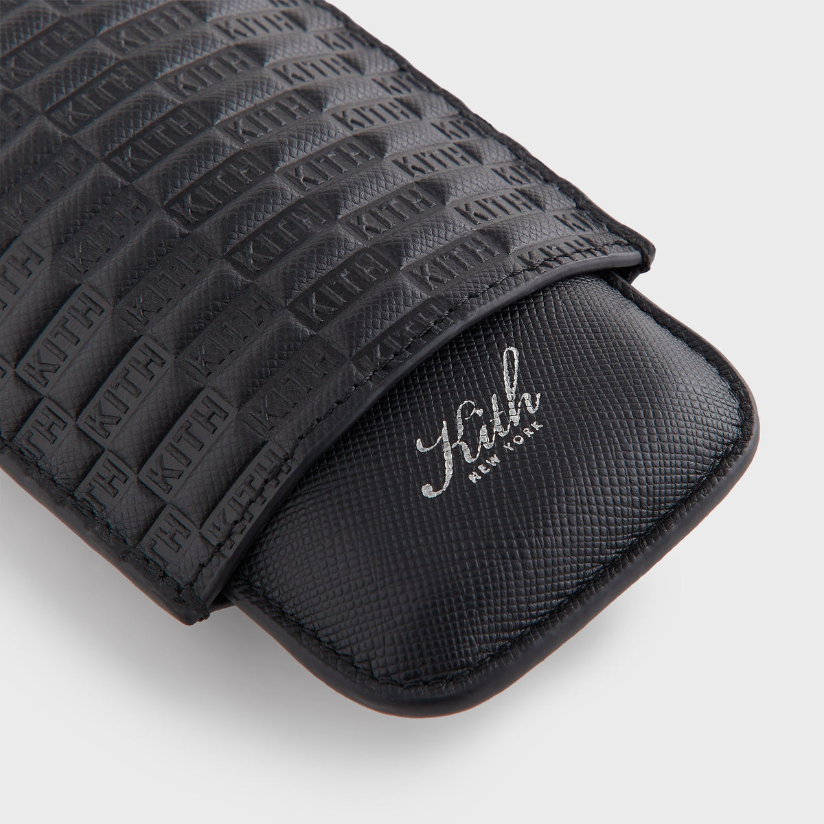 Kith Monogram Saffiano Leather Cigar Case - Black