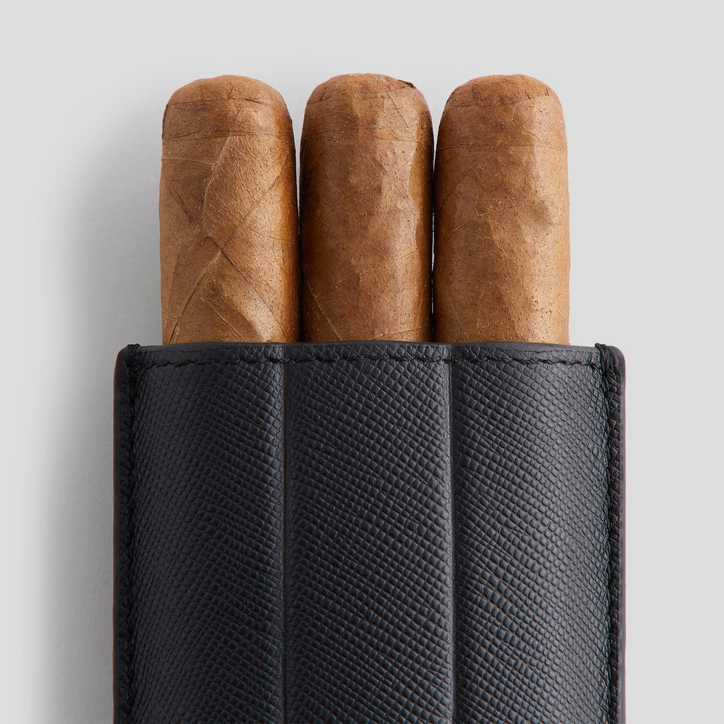 Kith Monogram Saffiano Leather Cigar Case - Black