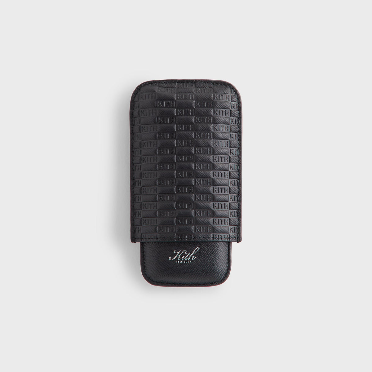Kith Monogram Saffiano Leather Cigar Case - Black