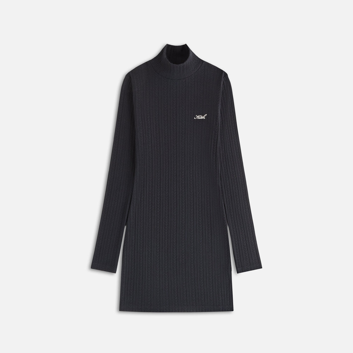 Kith Women Brier Pointelle Turtleneck Mini Dress - Black