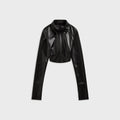 Kith Women Duri Faux Leather Asymmetrical Zip Top - Black