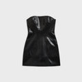Kith Women Saja Strapless Faux Leather Mini Dress - Black